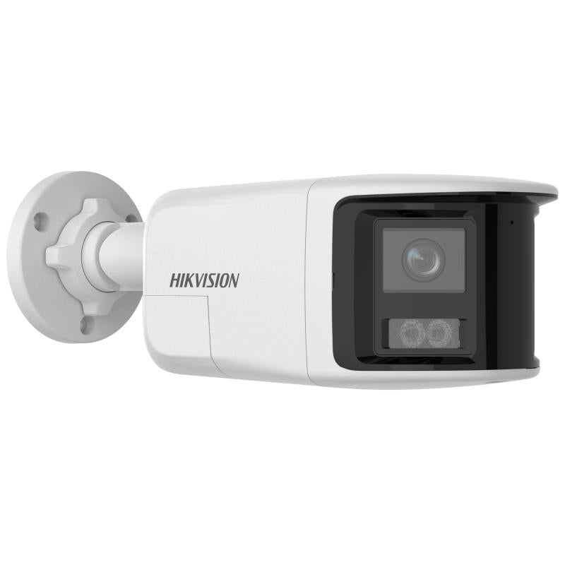 Hikvision DS-2CD1T63G2P-LIUF kamerë sigurie IP 6MP panoramike 180° me Smart Hybrid Light 30m, PoE, audio dykahëshe, zbulim personash dhe automjetesh, IP67 dhe MicroSD 512GB.