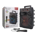 ZQS809 Professional altoparlant Bluetooth me woofer 8 inç, fuqi 9W, bateri 1800mAh, Bluetooth, USB, kartë TF, AUX, Radio FM, TWS dhe hyrje për mikrofon. Altoparlant portativ ideal për karaoke, festa, udhëtime, kamping dhe përdorim në ambiente të brendshme dhe të jashtme.