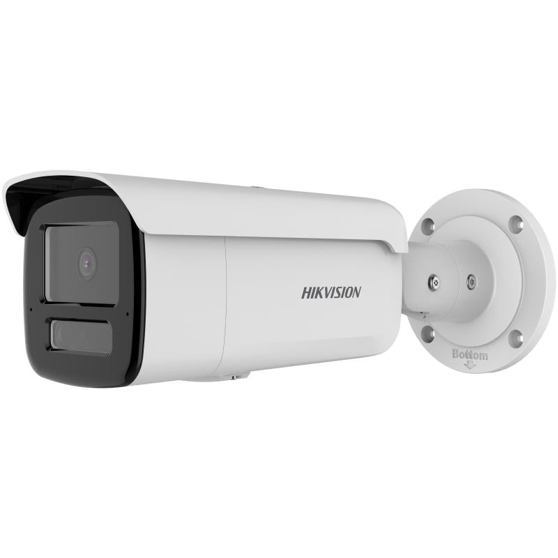 Hikvision DS-2CD2T83G2-4LI2U kamerë sigurie IP 8MP 4K AcuSense me Smart Hybrid Light deri 80m, PoE, mikrofon të dyfishtë, WDR 120dB, IP67, IK10 dhe MicroSD 512GB. 