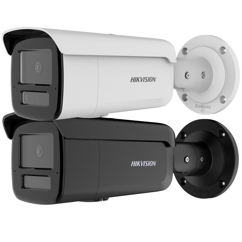 Hikvision DS-2CD2T63G2-4LI2U kamerë sigurie IP 6MP AcuSense me Smart Hybrid Light deri 80m, PoE, mikrofon të dyfishtë, WDR 120dB, IP67, IK10 dhe MicroSD 512GB. 