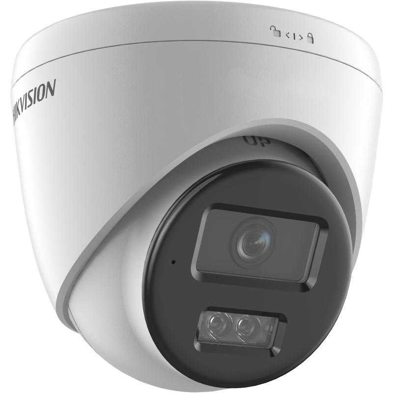 Hikvision DS-2CD1363G2-LIU kamerë sigurie Turret IP 6MP me Smart Hybrid Light 30m, PoE, mikrofon, zbulim personash dhe automjetesh, H.265+, WDR 120dB dhe IP67.