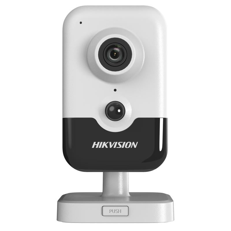 Hikvision DS-2CD2483G2-I kamerë sigurie Cube IP 8MP 4K AcuSense me PIR 8m, IR 10m, PoE, audio dykahëshe, zbulim personash dhe automjetesh, WDR 120dB dhe MicroSD 512GB. 