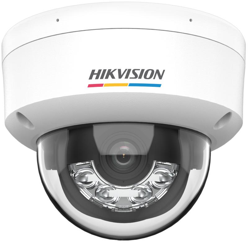 Hikvision DS-2CD1167G2H-LIU kamerë sigurie Dome IP 6MP ColorVu me Smart Hybrid Light 30m, PoE, mikrofon, zbulim personash dhe automjetesh, IP67 dhe IK08.