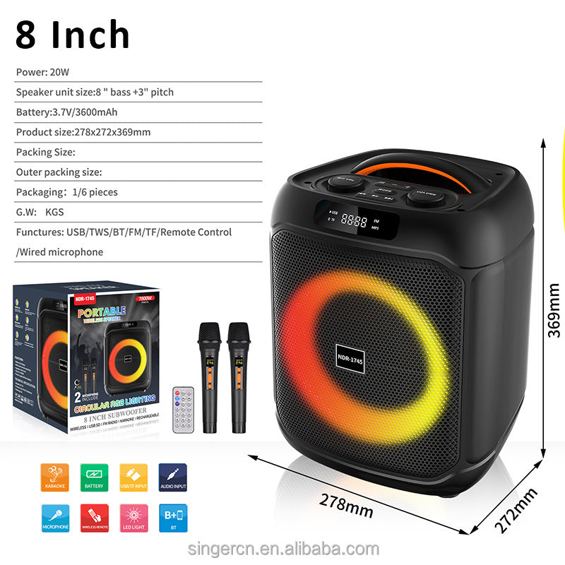 Boks me Bluetooth NDR-1745 Karaoke për muzikë, festa, evente dhe argëtim në shtëpi