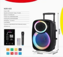 Boks me Bluetooth NDR A55 Karaoke me mikrofon dhe ndriçim RGB për muzikë, festa dhe karaoke
