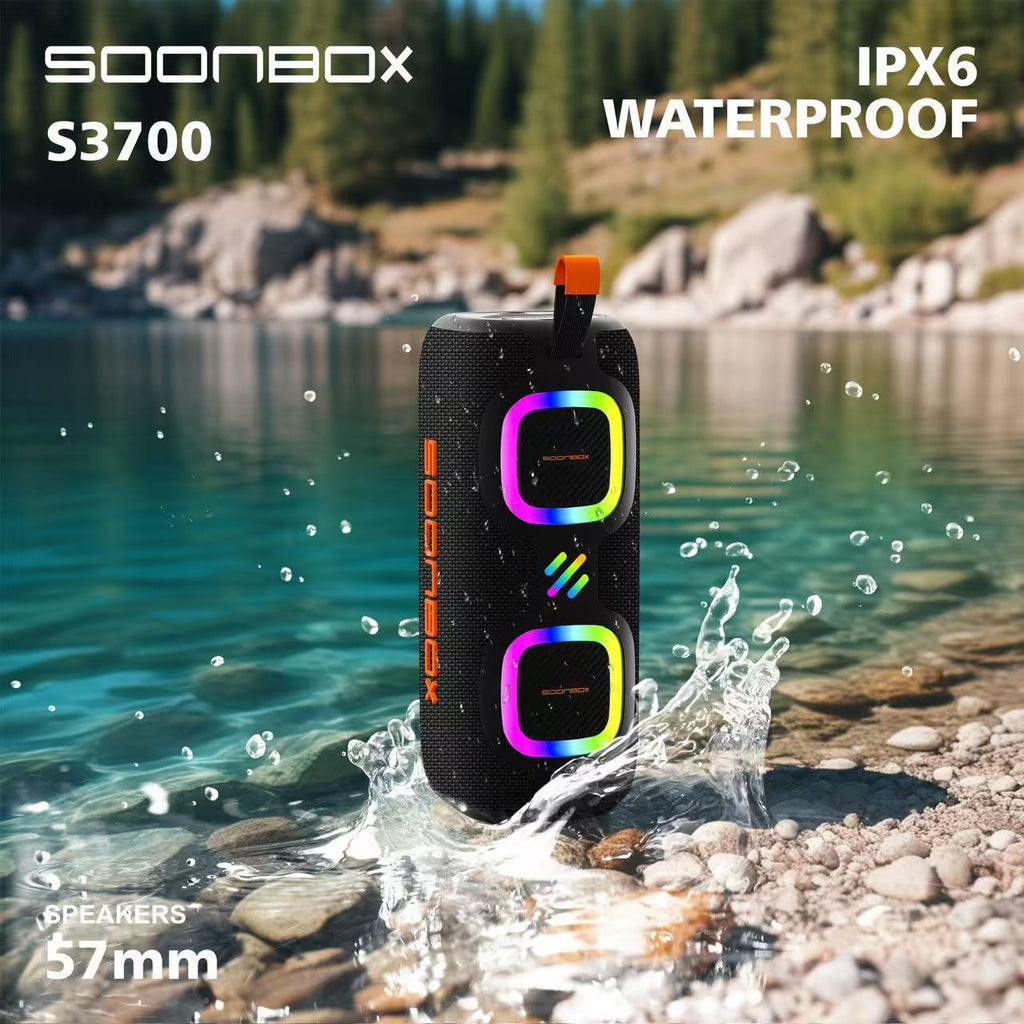 Boks me Bluetooth Soonbox S3700 40W IPX6 portativ për muzikë, festa, udhëtime dhe ambiente të jashtme