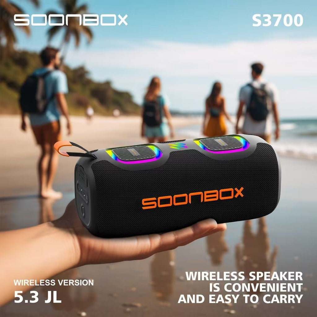 Boks me Bluetooth Soonbox S3700 40W IPX6 portativ për muzikë, festa, udhëtime dhe ambiente të jashtme