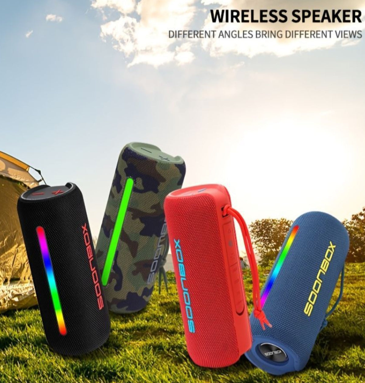 Boks me Bluetooth Soonbox S9500 20W IPX6 portativ për muzikë në shtëpi, udhëtime dhe ambiente të jashtme