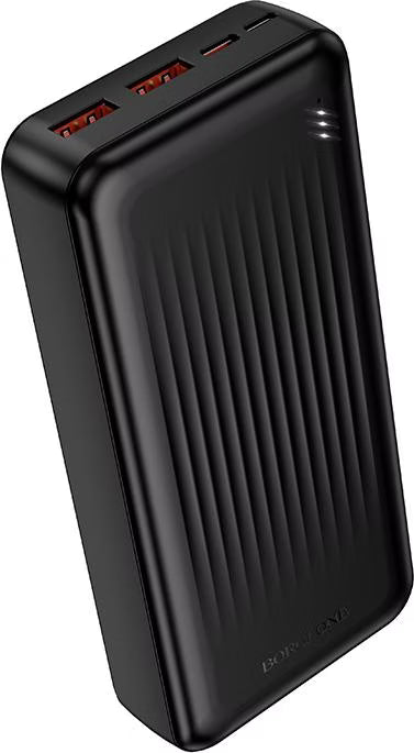 Borofone BJ80A Clever Power Bank 20000mAh me Quick Charge 3.0 22.5W, Power Delivery PD 20W, 2 porta USB-A, USB-C, Micro USB, bateri Li-Polymer 74Wh, tregues LED dhe material ABS + PC. Power bank ideal për iPhone, Samsung, Xiaomi, Huawei, tabletë dhe pajisje të tjera në Shqipëri.