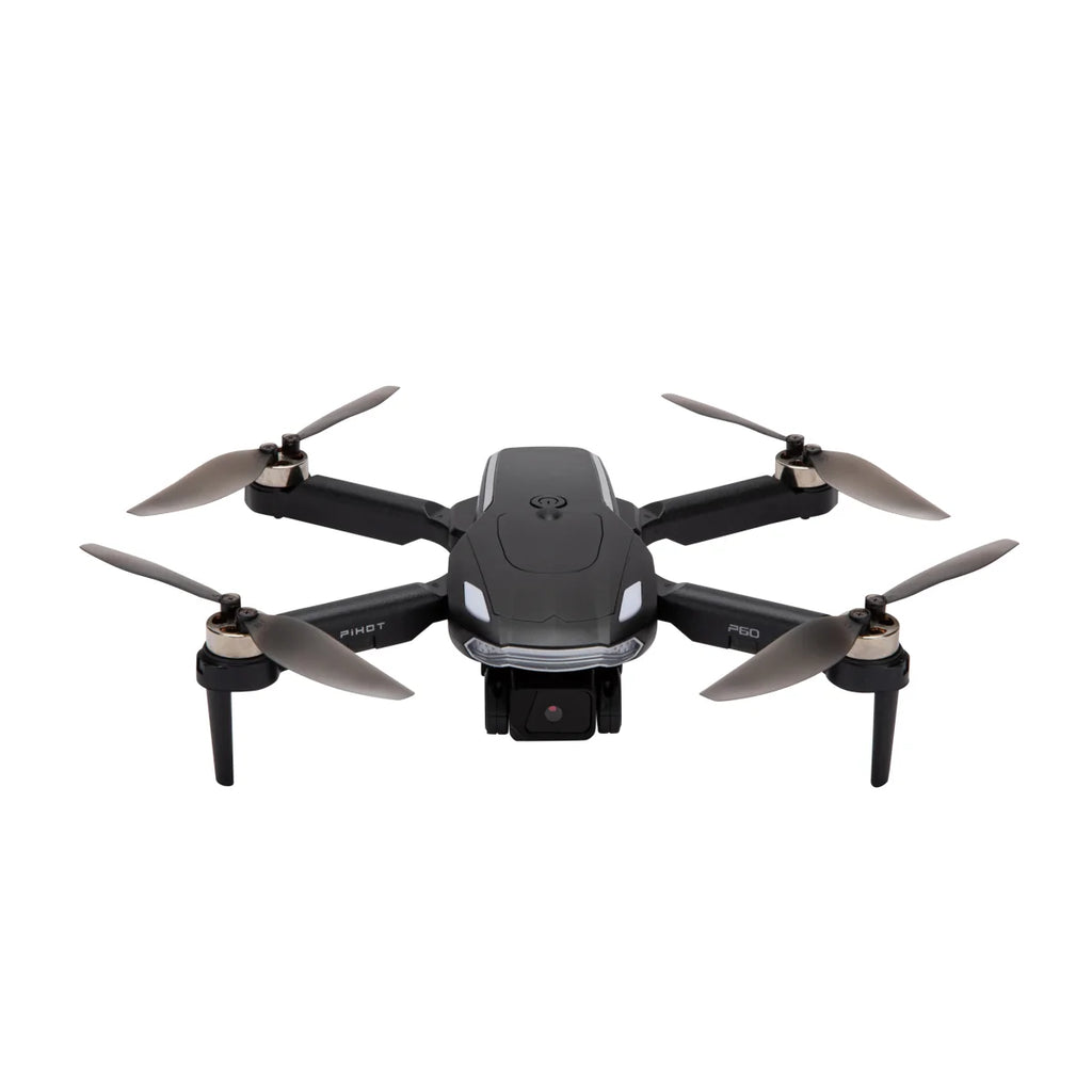 Dron PiHOT P60 Pro me dy kamera 1080P HD, Wi-Fi, bateri 2000mAh, fluturim rreth 20 minuta, distancë kontrolli 200m, Vision Positioning 2.0 dhe kamerë me kënd të rregullueshëm 90°.