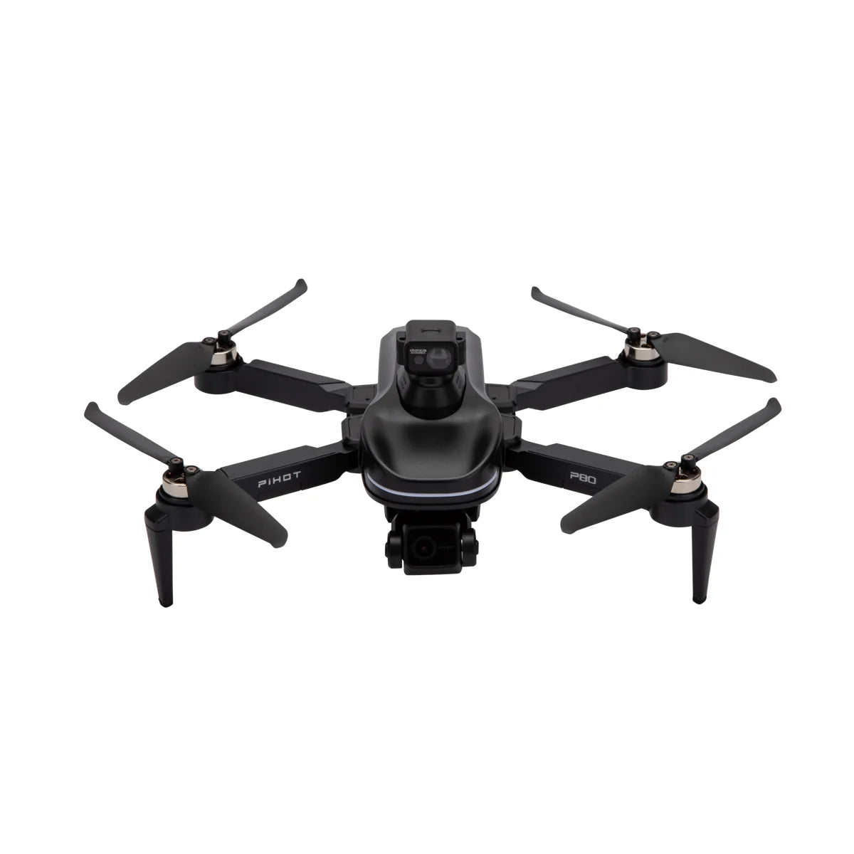 Dron PiHOT P80 Max me kamerë 4K, Gimbal 3-Axis, GPS, motorë Brushless, distancë deri në 2 km, bateri 2200mAh, fluturim 25–30 minuta, Auto Return, Follow Me dhe OAS opsional.