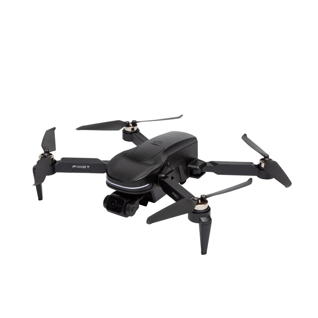 Dron PiHOT P80 Max me kamerë 4K, Gimbal 3-Axis, GPS, motorë Brushless, distancë deri në 2 km, bateri 2200mAh, fluturim 25–30 minuta, Auto Return, Follow Me dhe OAS opsional.