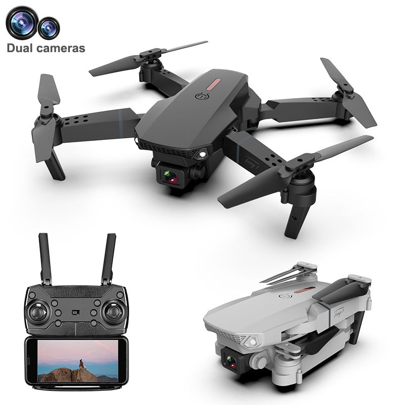 E88 Pro drone me kamerë HD WiFi FPV, kënd të gjerë, distancë kontrolli deri në 150 metra, Headless Mode, mbajtje automatike të lartësisë, giroskop dhe dizajn të palosshëm. Dron ideal për foto dhe video ajrore, fillestarë dhe përdorim rekreativ në Shqipëri. 