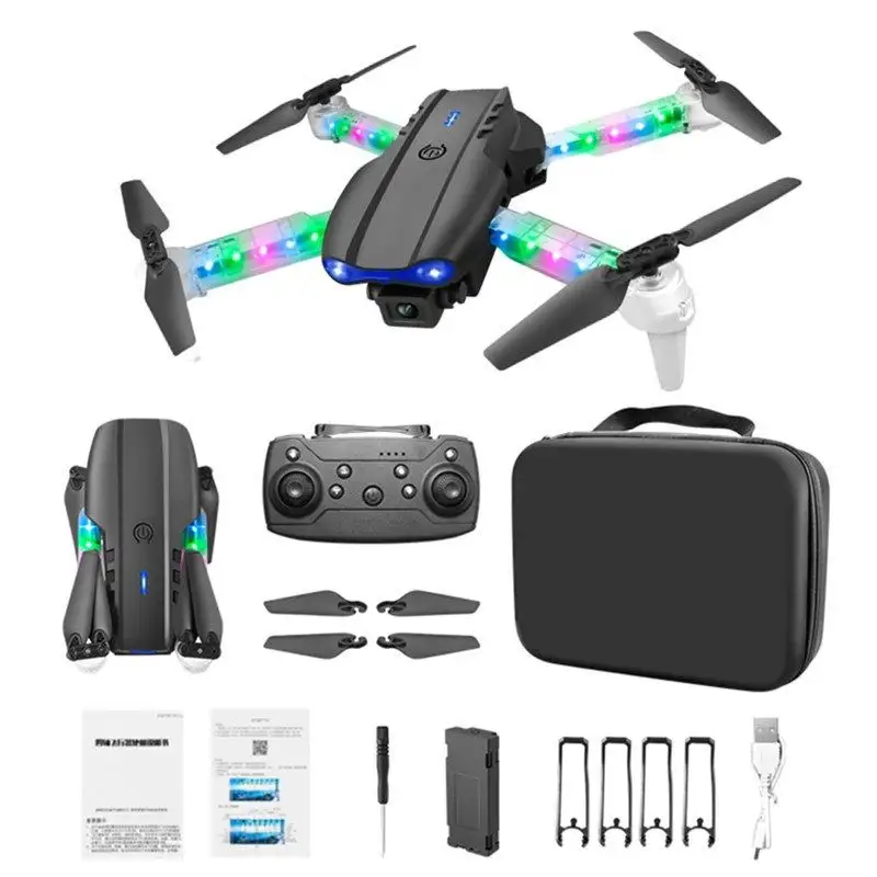 E99D MAX drone i palosshëm me dy kamera, WiFi FPV, telekomandë me ekran, giroskop 6-aksësh, bateri 1800mAh, fluturim deri në 10 minuta dhe transmetim deri në 5 km sipas prodhuesit. Dron ideal për foto dhe video ajrore, fillestarë dhe përdorim rekreativ në Shqipëri.