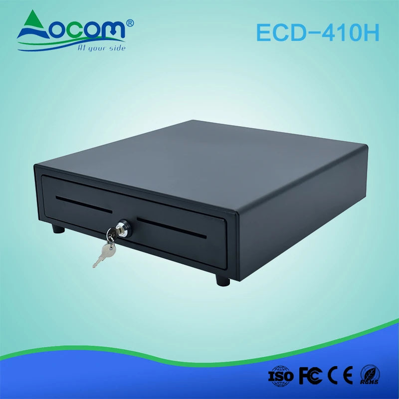 ECD-410H sirtar elektronik metalik për para me 4 ose 5 ndarje të rregullueshme për kartëmonedha, 8 ndarje të lëvizshme për monedha, kasetë ABS të shkëputshme, 2 porta për çeqe, kyç me 3 pozicione, tension 12V ose 24V dhe jetëgjatësi mbi 1.5 milion hapje. Ideal për kasa fiskale dhe sisteme POS në Shqipëri.