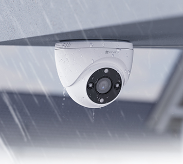 EZVIZ H4 kamerë sigurie Dome 3MP WiFi me shikim natën IR 30m, audio dy drejtime, zbulim inteligjent të personave dhe automjeteve, MicroSD deri në 512GB dhe mbrojtje IP67.