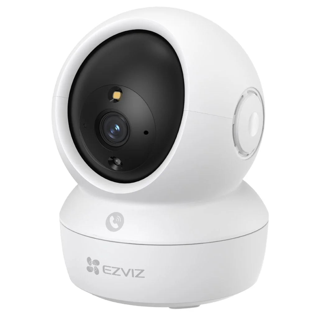 EZVIZ H6c kamerë sigurie e brendshme 2MP Full HD WiFi me rrotullim Pan & Tilt, lente 4mm, shikim natën IR 10m, lidhje RJ45 dhe MicroSD deri në 256GB.