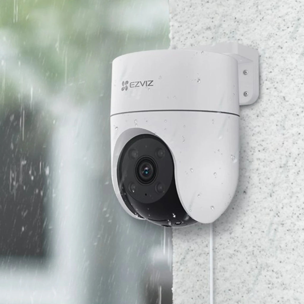 EZVIZ H8c kamerë sigurie e jashtme 2MP Full HD WiFi me rrotullim Pan & Tilt 350°, shikim natën IR 30m, zbulim AI të personave, audio dy drejtime dhe MicroSD deri në 512GB.