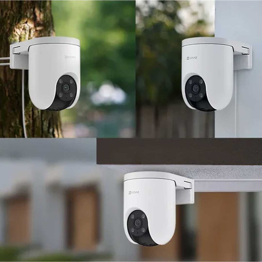 EZVIZ H8c Pro 4K kamerë sigurie e jashtme 8MP WiFi me Pan & Tilt 350°, Auto Tracking, shikim natën IR 30m, zbulim AI të personave dhe automjeteve, audio dy drejtime dhe MicroSD deri në 512GB.