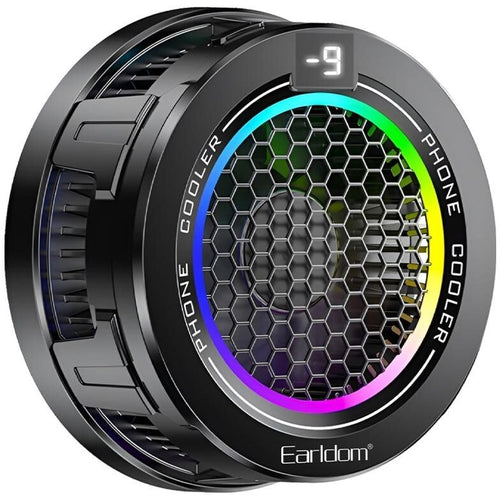 Earldom ET-F14 MagSafe Phone Cooler me teknologji Semiconductor Cooling dhe RGB me 6 ngjyra. Ftohës magnetik për iPhone me MagSafe dhe smartphone të përputhshëm, ideal për gaming, livestream dhe përdorim intensiv. Ofron ftohje të shpejtë dhe performancë maksimale. 