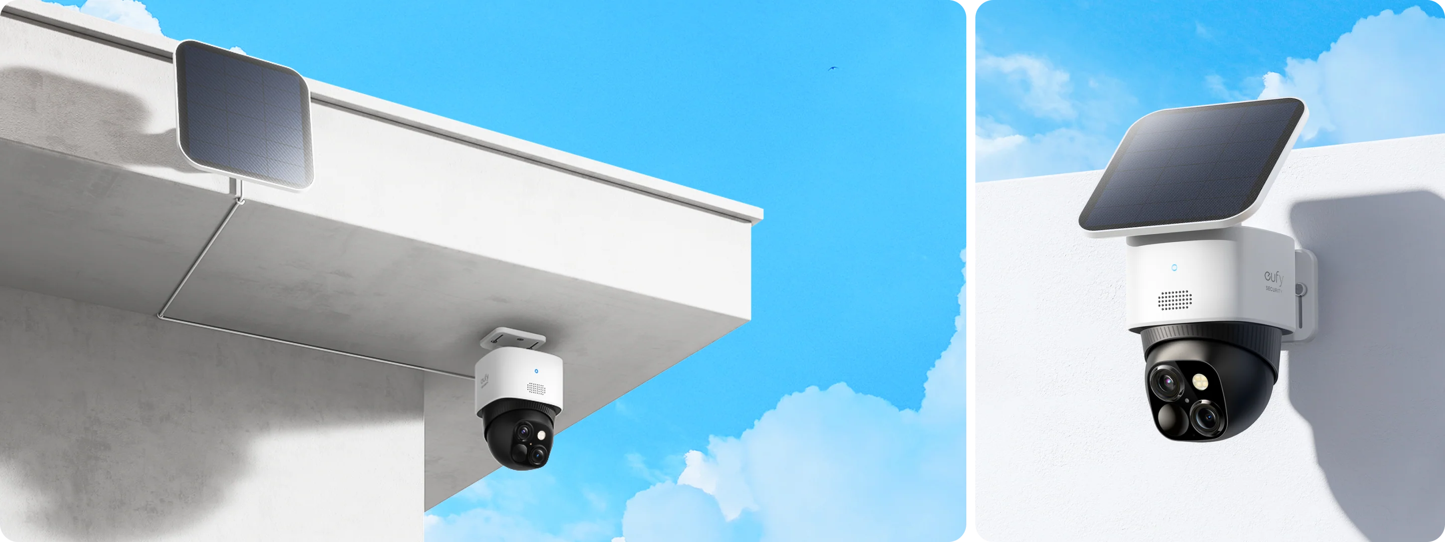Eufy SoloCam S340 kamerë sigurie wireless me dy kamera 3K dhe 2K, rrotullim 360°, zoom Hybrid 8x, vizion nate me ngjyra, panel diellor 2.2W, AI për zbulimin e personave dhe automjeteve, 8GB memorie lokale, Wi-Fi 2.4GHz, Alexa dhe Google Assistant. Kamerë profesionale për shtëpi, biznes dhe ambiente të jashtme në Shqipëri.