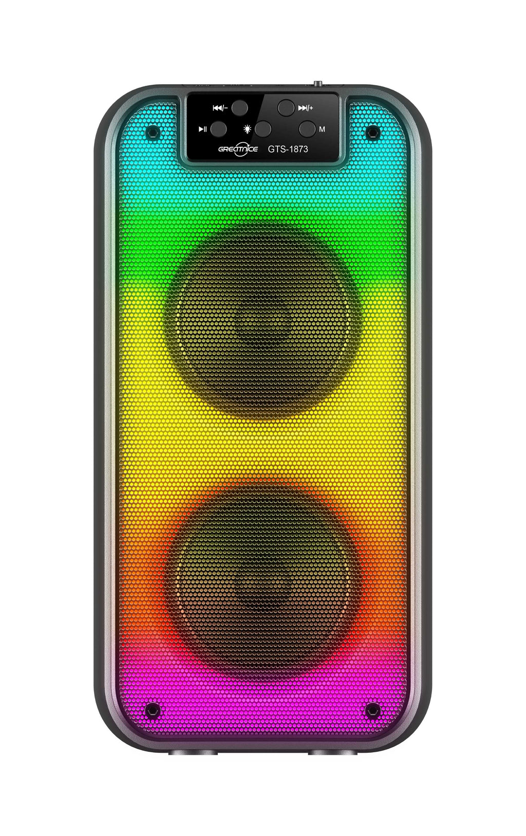 Greatnice GTS-1873 altoparlant Bluetooth portativ me Bluetooth 5.3, fuqi 10W (2×5W), radio FM, bateri 1200mAh, distancë lidhjeje mbi 10 metra dhe përgjigje frekuence 100Hz–20kHz. Boks ideal për shtëpi, udhëtime dhe aktivitete në natyrë.