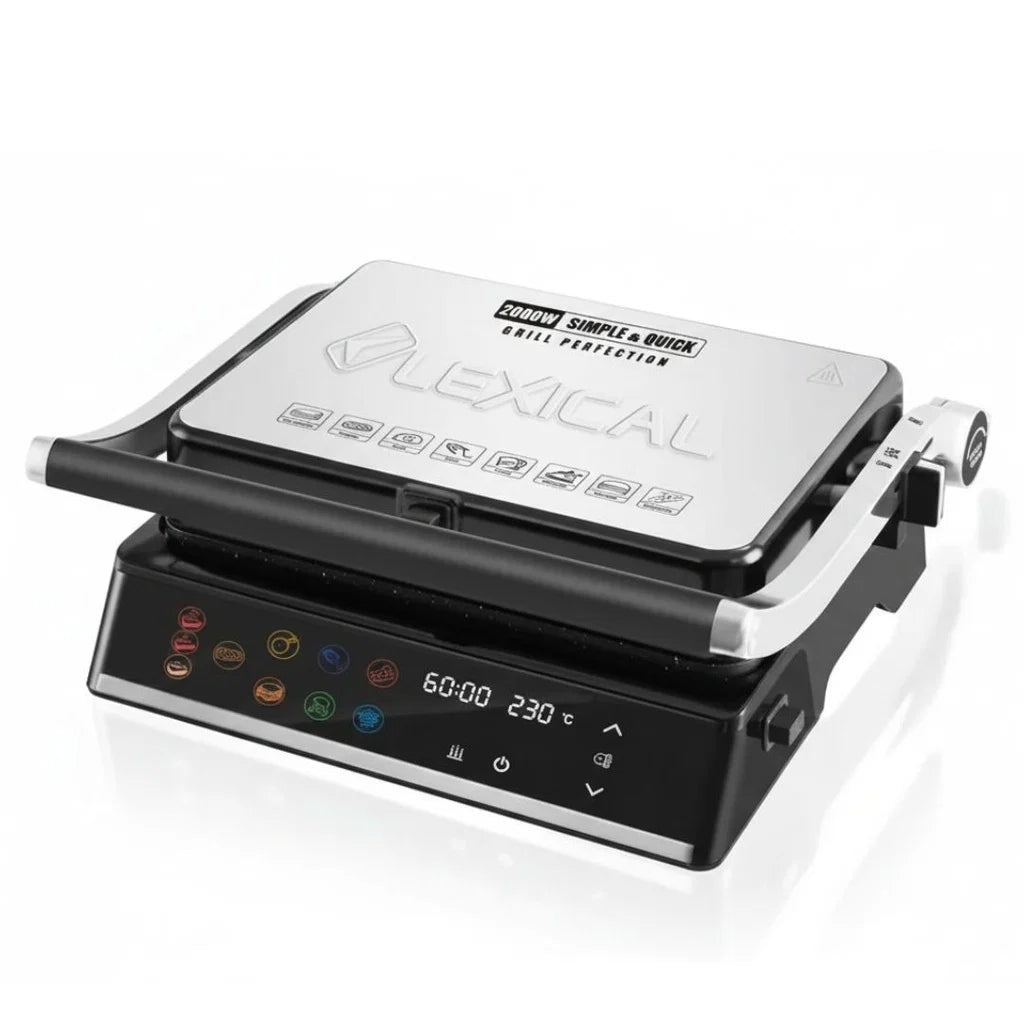 Grill elektrik Lexical LSM-2585 2000W Extra Large për pjekjen e mishit, perimeve dhe ushqimeve në shtëpi