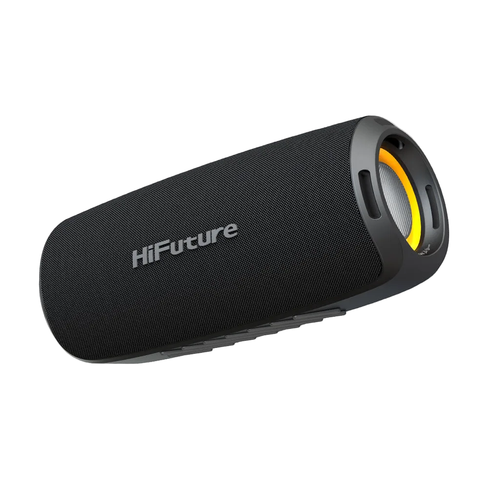 HiFuture Gravity altoparlant Bluetooth 45W me Bluetooth 5.3, mbrojtje IPX7 ndaj ujit, bateri 4000mAh, deri në 8 orë muzikë, karikim USB Type-C dhe lidhje deri në 10 metra. Altoparlant portativ ideal për plazh, udhëtime, kamping dhe festa në Shqipëri.