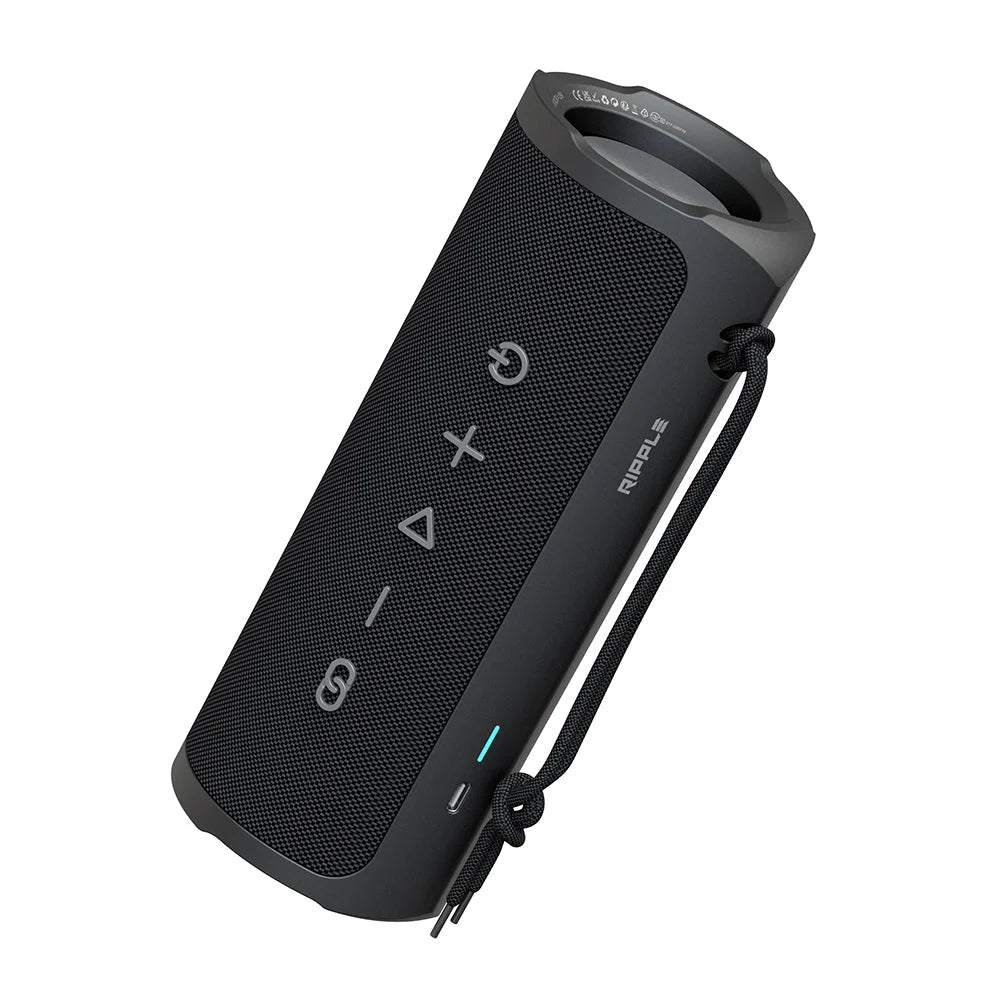 HiFuture Ripple altoparlant Bluetooth 30W me sistem audio 2-Way (20W Woofer + 10W Tweeter), rezistencë ndaj ujit IPX7, bateri deri në 12 orë, USB Type-C Fast Charge 10W, Pair to Play dhe Bass Enhanced EQ. Altoparlant portativ ideal për plazh, udhëtime, festa dhe përdorim të përditshëm.