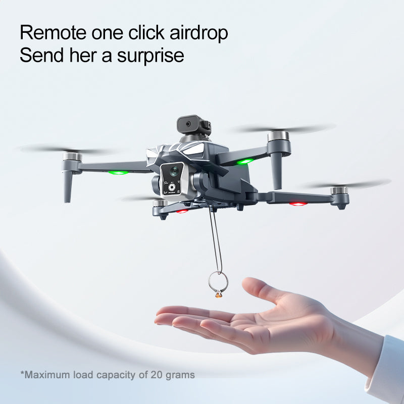 K18 MAX dron 4K me dy kamera HD, motorë Brushless, ekran 4.5 inç në telekomandë, distancë transmetimi deri në 700 metra, foto 3840×2160, video 1920×1280, bateri 2200mAh, fluturim deri në 20 minuta, shmangie inteligjente e pengesave, kontroll me gjeste dhe WiFi. Dron profesional për foto dhe video ajrore në Shqipëri.