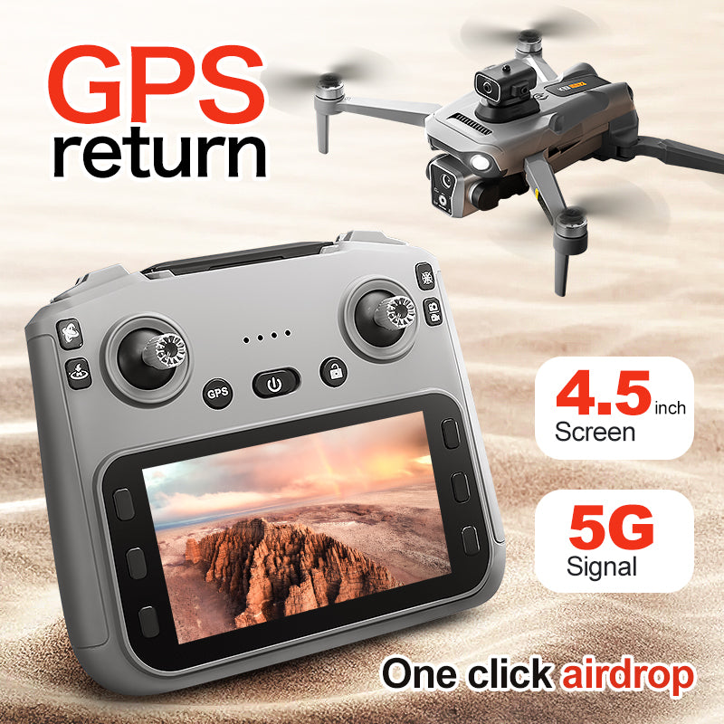 K19 MAX dron 4K me dy kamera HD, motorë Brushless, WiFi 5G, GPS, Optical Flow, distancë transmetimi deri në 2 km, fluturim 20–30 minuta, giroskop 6-aksësh, kontroll me aplikacion dhe gjeste, Headless Mode dhe dizajn i palosshëm. Dron profesional për foto dhe video ajrore në Shqipëri. 