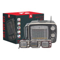 KTF-1641 radio Bluetooth portative me mbështetje për AM, FM dhe SW, USB, kartë TF, bateri të rikarikueshme 1200mAh, altoparlant të integruar dhe karikim DC 5V. Radio ideale për shtëpi, kamping, park, udhëtime dhe përdorim të përditshëm në Shqipëri. 