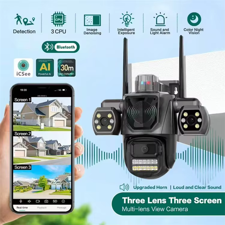 Kamerë sigurie WiFi iCSee A56 3MP me rrotullim 360°, shikim natën, audio dypalëshe, zbulim të lëvizjes së njerëzve, ndjekje automatike (Auto Tracking), mbrojtje IP65 dhe kontroll nga telefoni. Ideale për shtëpi, biznes, oborr dhe monitorim 24/7.