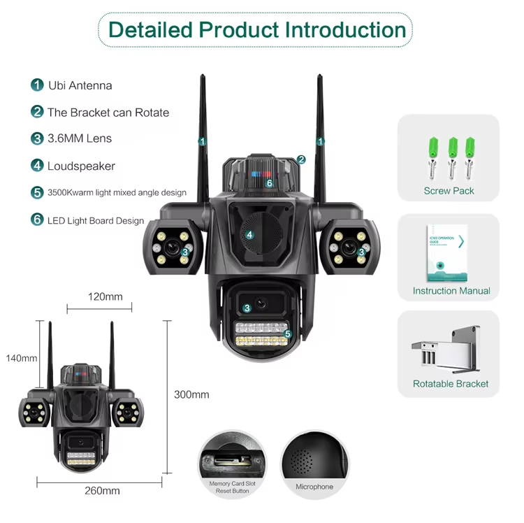 Kamerë sigurie WiFi iCSee A56 3MP me rrotullim 360°, shikim natën, audio dypalëshe, zbulim të lëvizjes së njerëzve, ndjekje automatike (Auto Tracking), mbrojtje IP65 dhe kontroll nga telefoni. Ideale për shtëpi, biznes, oborr dhe monitorim 24/7.