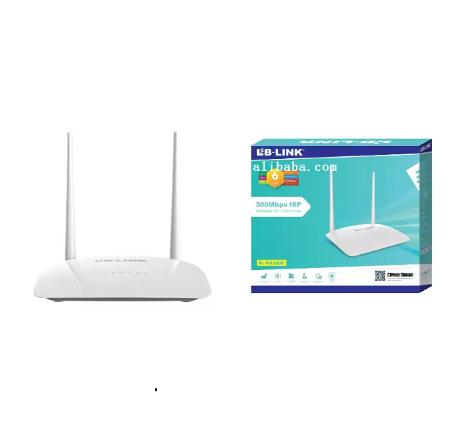 LB-LINK BL-WR2000 router wireless me Wi-Fi 2.4GHz, shpejtësi deri në 300Mbps, 2 antena të jashtme, modem të integruar, 1 portë WAN, 2 porta LAN 10/100Mbps, mbështetje VPN, siguri WPA2 dhe WPS. Router ideal për shtëpi, zyra dhe rrjete Wi-Fi në Shqipëri.