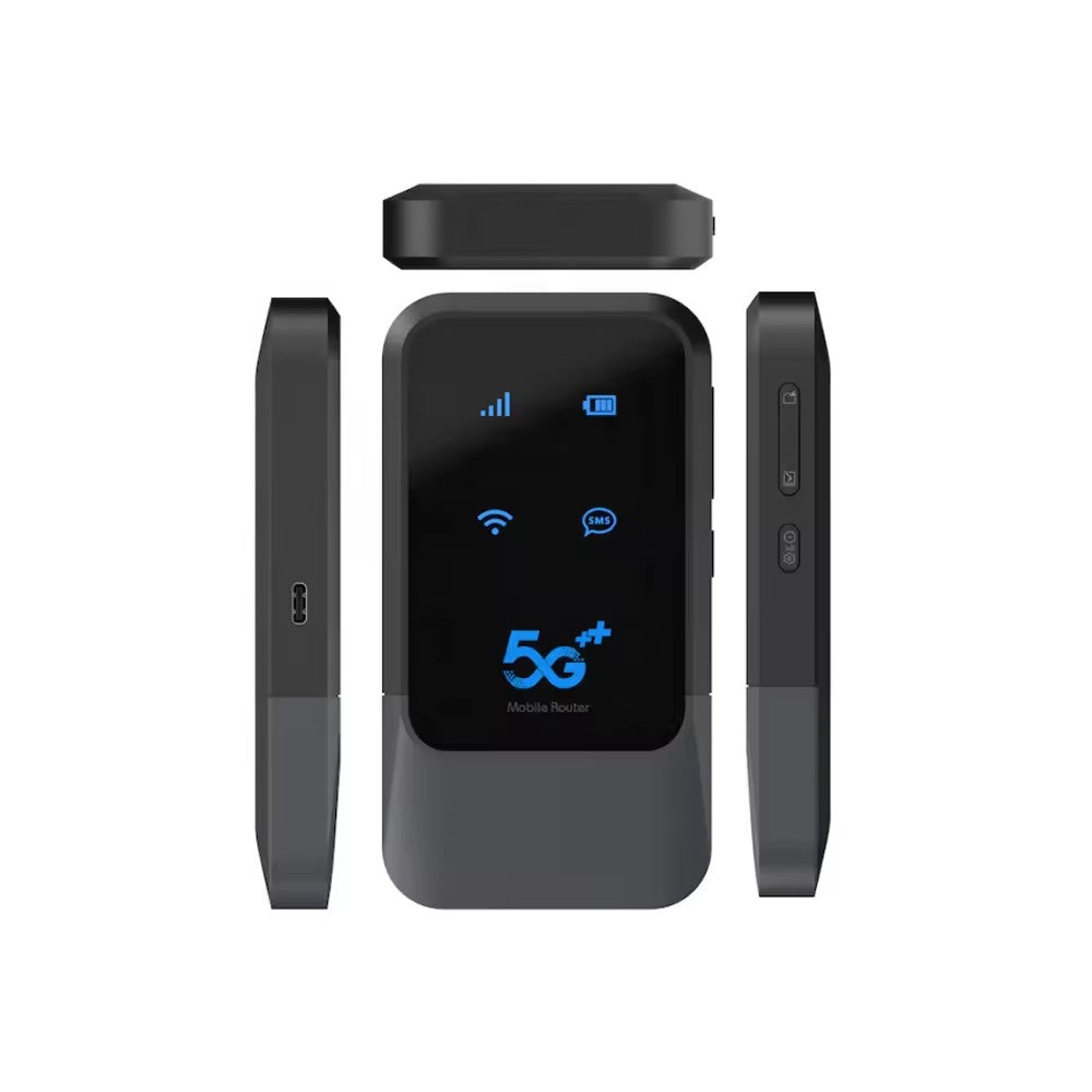 M52 Router Mobile 5G AX900 me WiFi 6, rrjet 2.4GHz dhe 5GHz, bateri 4000mAh, procesor Unisoc V150, Nano SIM, mbështetje eSIM, USB Type-C, deri në 32 pajisje të lidhura, Firewall, VPN dhe QoS. Router portativ MiFi ideal për internet të shpejtë në shtëpi, zyrë dhe udhëtime në Shqipëri.