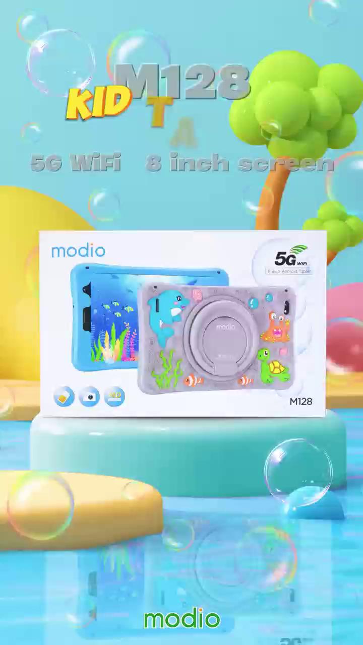 MODIO M128 tablet 8 inç me ekran HD 1920×1200, Android 12, 6GB RAM, 256GB memorie, kamerë 5MP, kamerë selfie 2MP, bateri 4000mAh, Wi-Fi dhe Cellular, Google Play Store, Zoom, Google Meet dhe Google Classroom. Tablet ideal për mësim online, punë dhe argëtim në Shqipëri.