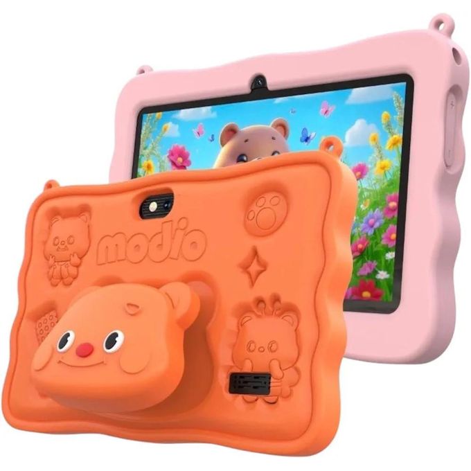MODIO M72 Kids Tablet 7 inç me Android 13, ekran HD, 6GB RAM, 256GB memorie, WiFi 5G, dy kamera, bateri 3000mAh, kasë mbrojtëse për fëmijë, stilolaps me prekje dhe mbrojtëse ekrani. Tablet edukativ ideal për mësim, lojëra dhe argëtim në Shqipëri.