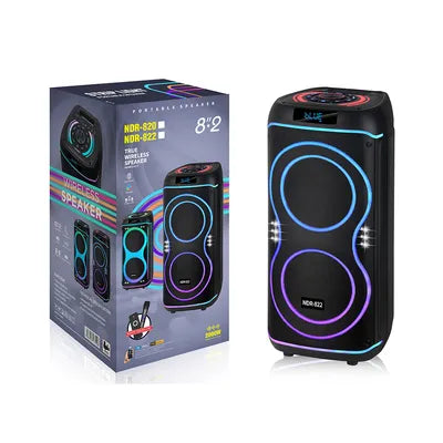 NDR-822 Wireless Speaker me Bluetooth, bass të fuqishëm, bateri të rikarikueshme dhe cilësi të lartë audio për muzikë, festa dhe argëtim | SmartXStore Albania