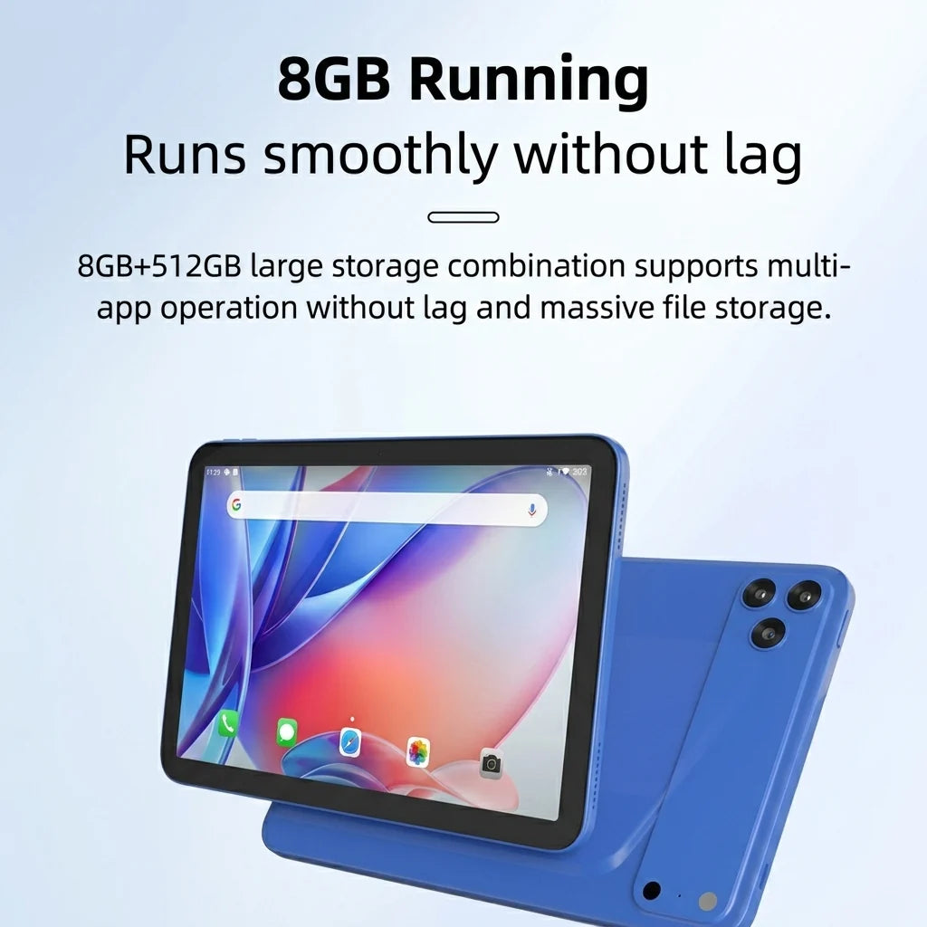 Oteeto Tab 20 tablet 10.1 inç me Android 15, ekran HD INCELL, procesor Octa-Core 2.0GHz, 8GB RAM, 512GB memorie, kamerë 13MP, kamerë selfie 8MP, bateri 8000mAh, Wi-Fi 5GHz, mbështetje SIM, tastierë Bluetooth dhe kasë mbrojtëse. Tablet ideal për punë, mësim, lojëra dhe argëtim në Shqipëri.