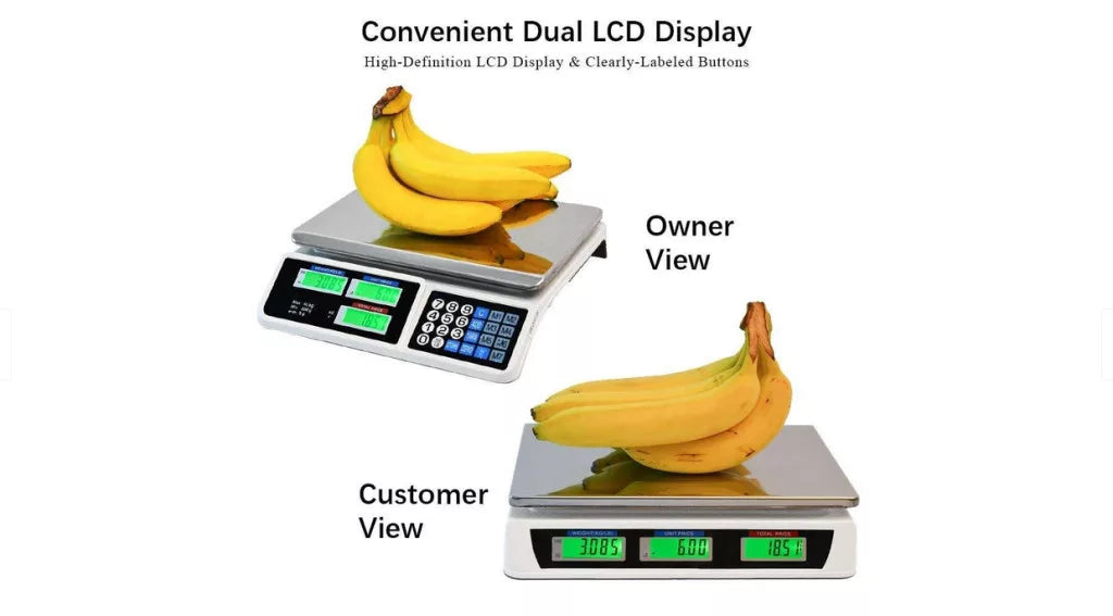 Peshore elektronike Kouvolson 40kg me ekran LCD për markete, dyqane dhe fruta-perime