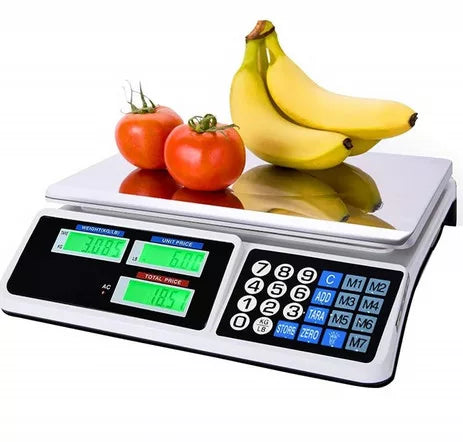 Peshore elektronike KOUVOLSON 40kg me ekran LCD dhe platformë inox për matje precize. Ideale për markete, dyqane, biznese, pastiçeri, restorante dhe përdorim shtëpiak. Peshore profesionale me saktësi 2g, cilësi të lartë dhe dizajn modern.