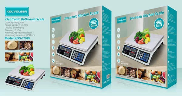 Peshore elektronike Kouvolson 40kg me ekran LCD për markete, dyqane dhe fruta-perime