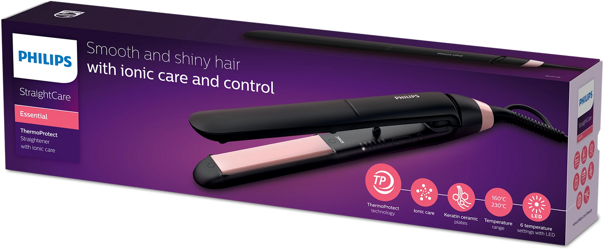 Pjastër flokësh Philips BHS378/03 StraightCare ThermoProtect për drejtimin dhe stilimin e flokëve