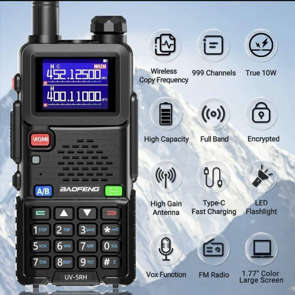 Radio marrëse-dhënëse komunikimi Baofeng UV-5RH 10W portative për komunikim në distancë