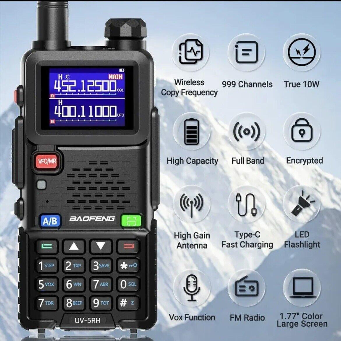 Radio marrëse-dhënëse komunikimi Baofeng UV-5RH 10W portative për komunikim në distancë