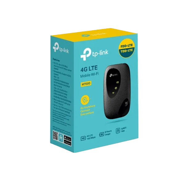 Router portativ 4G TP-Link M7000 me kartë SIM për internet WiFi në shtëpi, punë dhe udhëtime