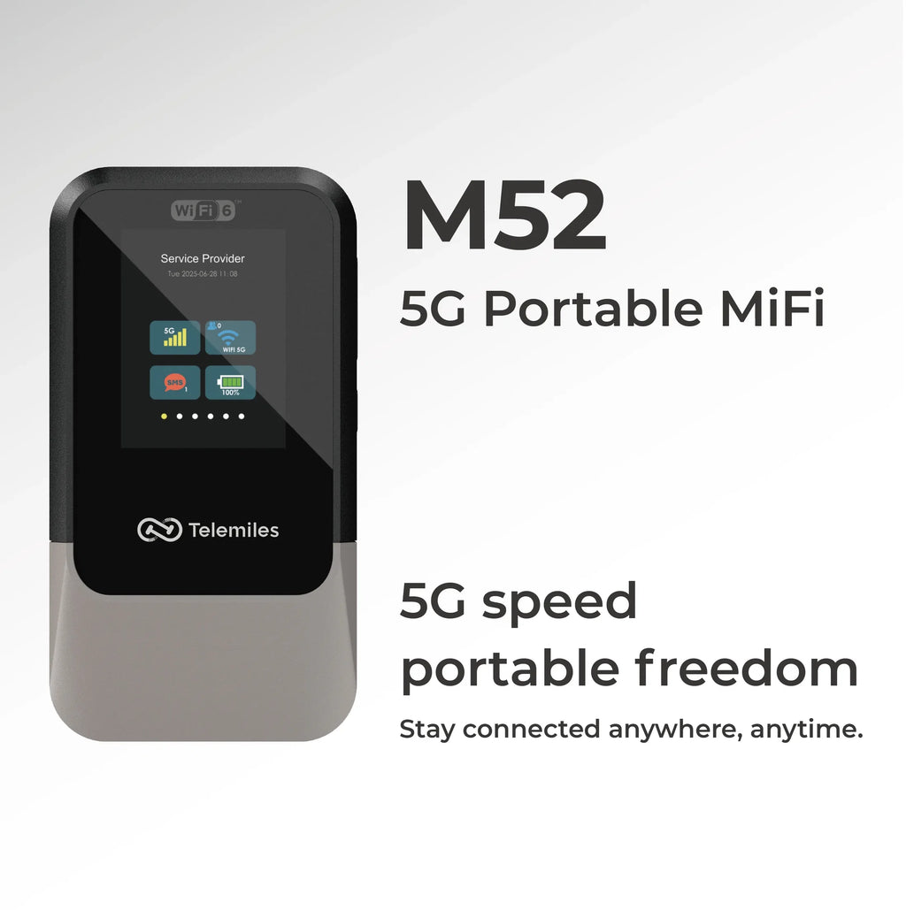 Router portativ 5G M52 me kartë SIM dhe eSIM për internet WiFi në shtëpi, punë dhe udhëtime