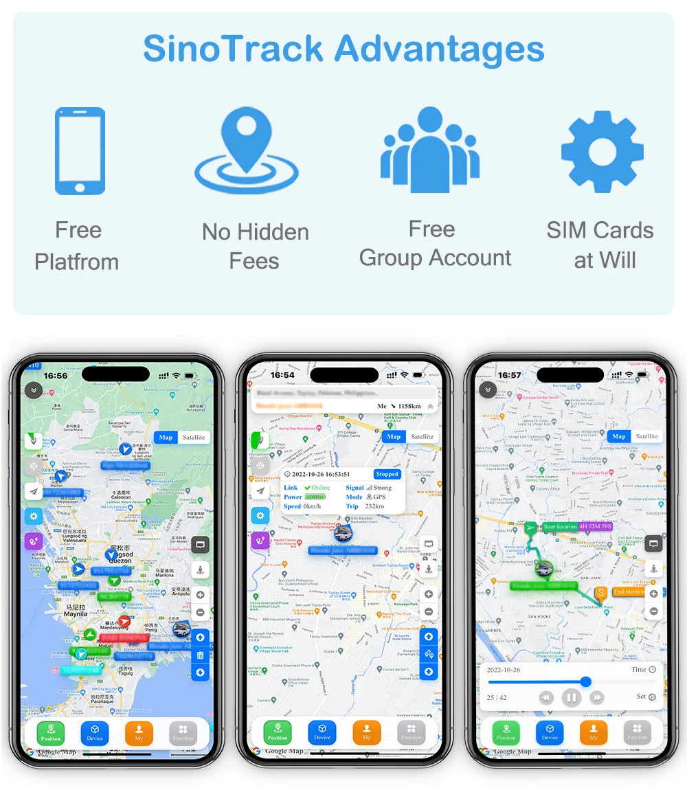 SinoTrack ST-903 Mini GPS Tracker me bateri 1050mAh, gjurmim GPS/GPRS/GSM/SMS në kohë reale, Geo-Fence, historik të rrugëve, alarm shpejtësie, aplikacion falas SinoTrack PRO dhe SIM GSM Quad-Band 2G. Pajisje ideale për gjurmimin e kafshëve shtëpiake, fëmijëve, personave dhe automjeteve në Shqipëri.