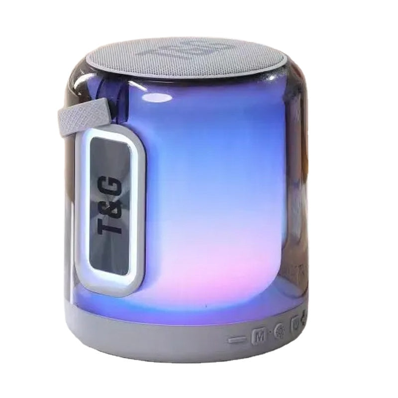 TG-376 altoparlant Bluetooth 8W me Bluetooth 5.3, bateri 2400mAh, rezistencë IPX4, drita RGB LED, TWS Stereo, mbështetje për kartë TF dhe MP3, mikrofon të integruar dhe super bass. Altoparlant portativ ideal për shtëpi, udhëtime, plazh dhe festa. 